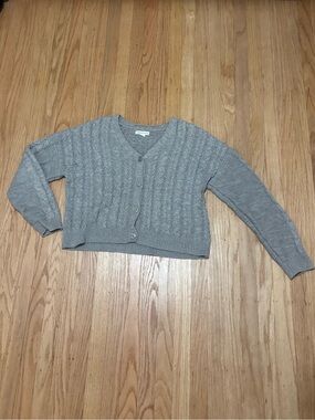 Aeropostale Grey Button Up Knit Cardigan